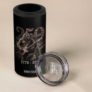 Vintage Bigfoot Playing Guitar 250 Years 4 in 1 Can Cooler Tumbler 1776 2026 Bigfoot Patriotic USA Flag Sasquatch TS10 Print Your Wear