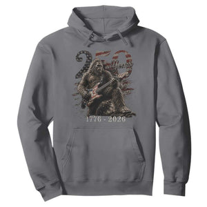 Vintage Bigfoot Playing Guitar 250 Years Hoodie 1776 2026 Bigfoot Patriotic USA Flag Sasquatch TS10 Charcoal Print Your Wear