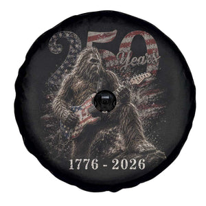 Vintage Bigfoot Playing Guitar 250 Years Spare Tire Cover 1776 2026 Bigfoot Patriotic USA Flag Sasquatch TS10 Print Your Wear