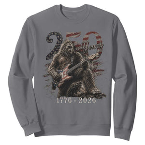 Vintage Bigfoot Playing Guitar 250 Years Sweatshirt 1776 2026 Bigfoot Patriotic USA Flag Sasquatch TS10 Charcoal Print Your Wear