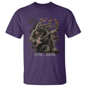 Vintage Bigfoot Playing Guitar 250 Years T Shirt 1776 2026 Bigfoot Patriotic USA Flag Sasquatch TS10 Purple Print Your Wear