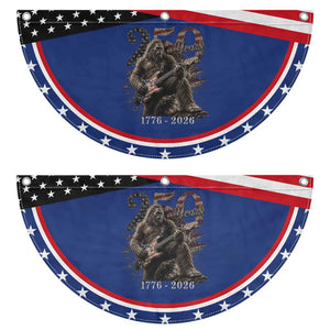 Vintage Bigfoot Playing Guitar 250 Years Patriotic Fan Flag 1776 2026 Bigfoot USA Flag Sasquatch