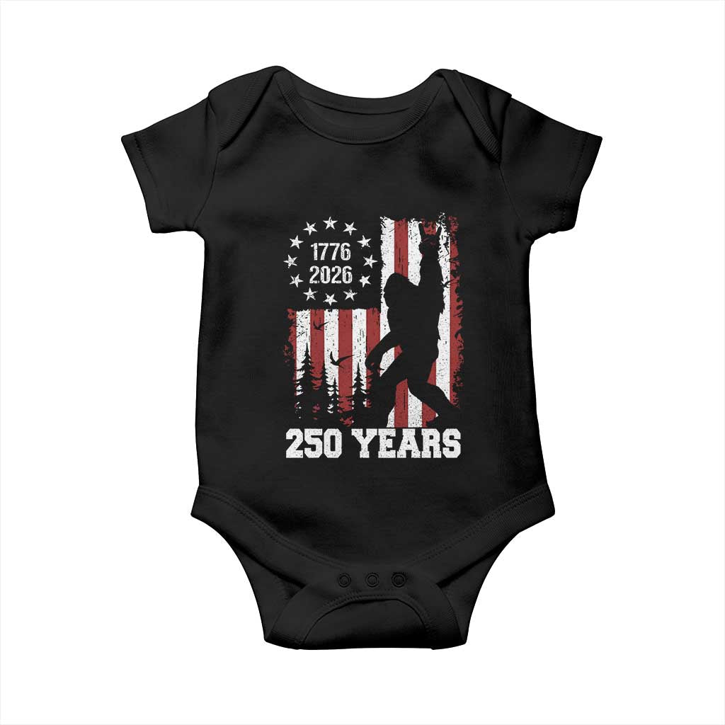 Vintage Bigfoot USA 250th Anniversary Baby Onesie 250 Years Of Freedom US Flag Independence Day 4th July Patriotic TS10 Black Print Your Wear
