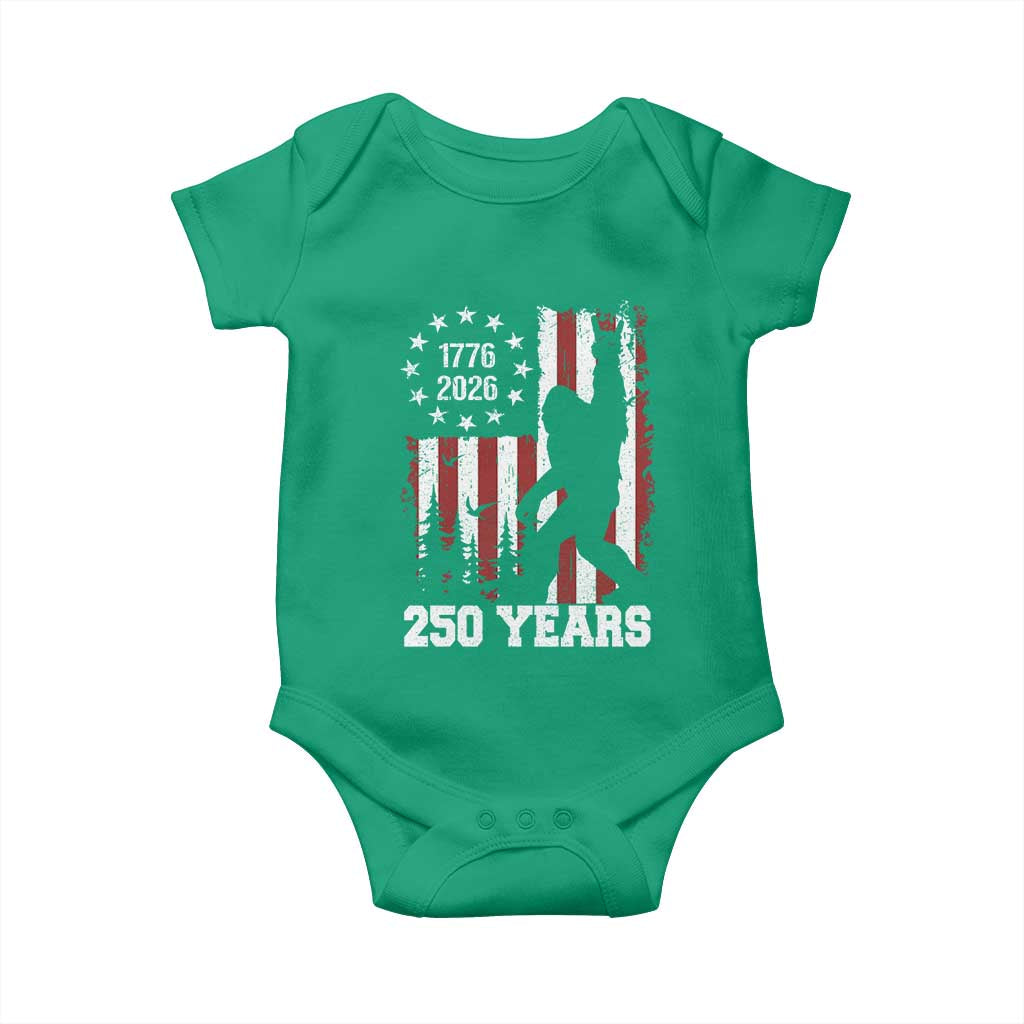 Vintage Bigfoot USA 250th Anniversary Baby Onesie 250 Years Of Freedom US Flag Independence Day 4th July Patriotic