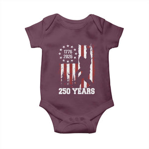 Vintage Bigfoot USA 250th Anniversary Baby Onesie 250 Years Of Freedom US Flag Independence Day 4th July Patriotic