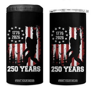 Vintage Bigfoot USA 250th Anniversary 4 in 1 Can Cooler Tumbler 250 Years Of Freedom US Flag Independence Day 4th July Patriotic TS10 One Size: 16 oz Black Print Your Wear