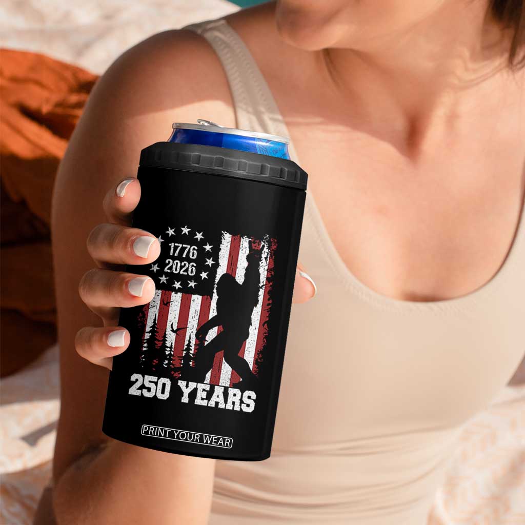 Vintage Bigfoot USA 250th Anniversary 4 in 1 Can Cooler Tumbler 250 Years Of Freedom US Flag Independence Day 4th July Patriotic TS10 Print Your Wear