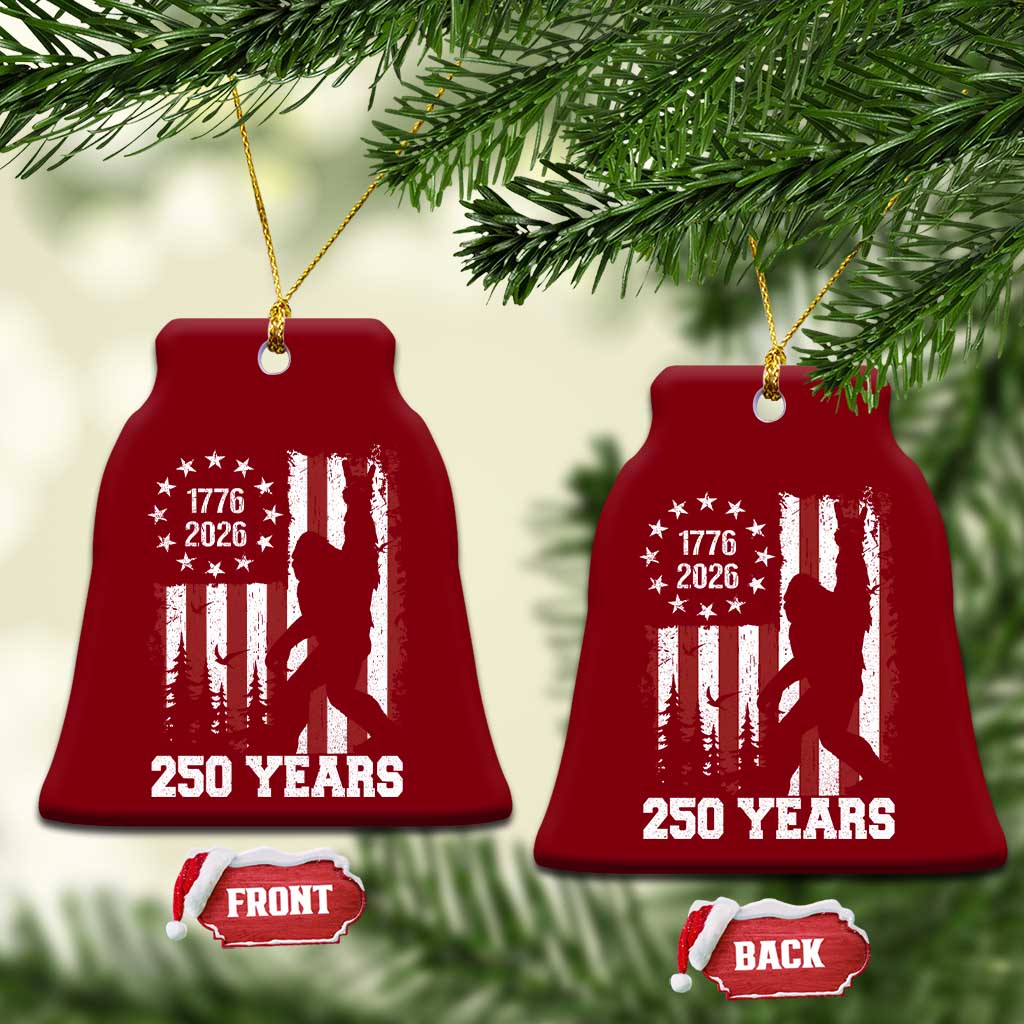 Vintage Bigfoot USA 250th Anniversary Ceramic Ornament 250 Years Of Freedom US Flag Independence Day 4th July Patriotic