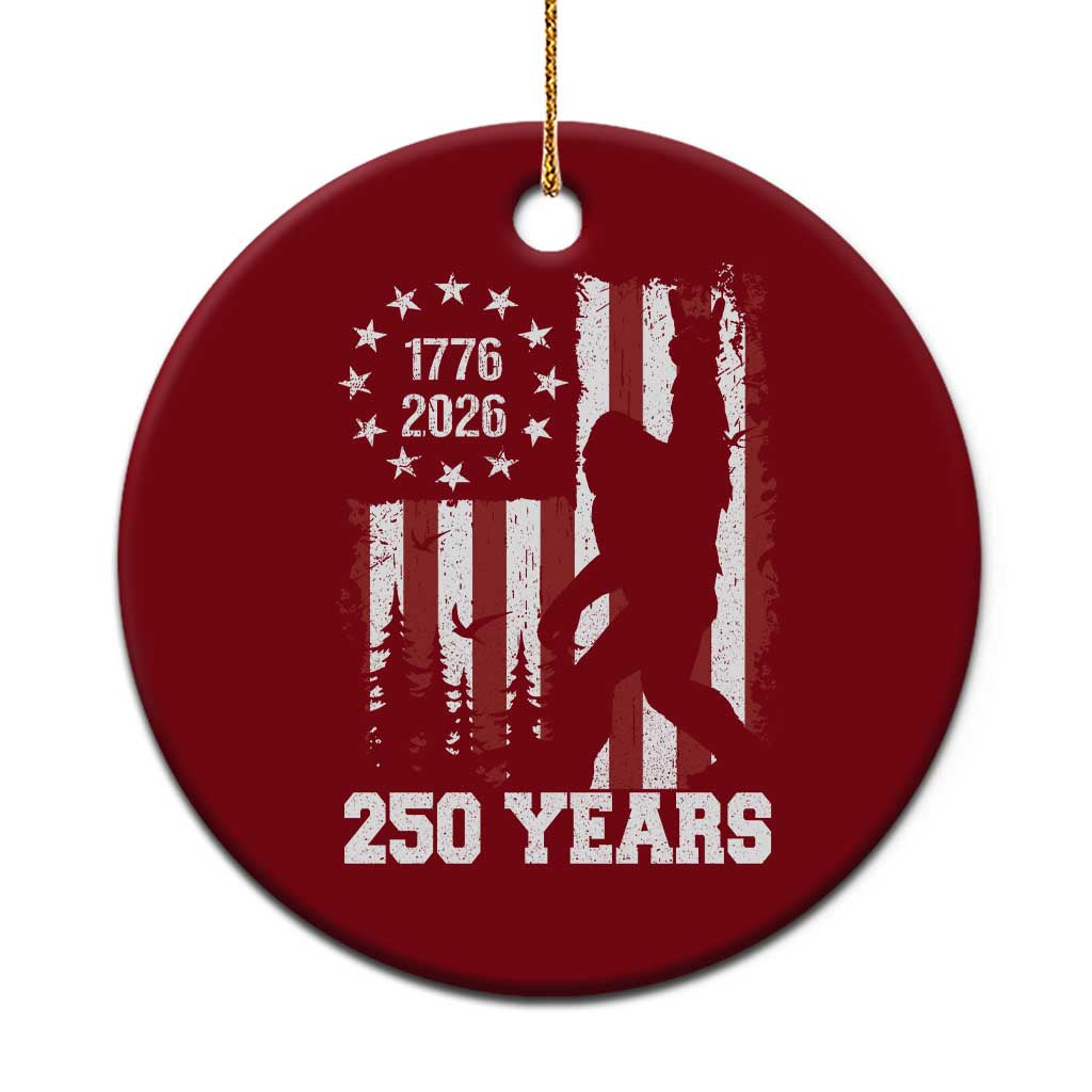 Vintage Bigfoot USA 250th Anniversary Ceramic Ornament 250 Years Of Freedom US Flag Independence Day 4th July Patriotic