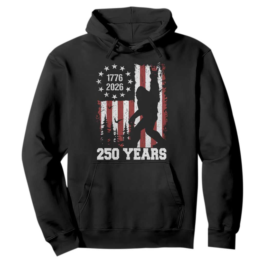Vintage Bigfoot USA 250th Anniversary Hoodie 250 Years Of Freedom US Flag Independence Day 4th July Patriotic