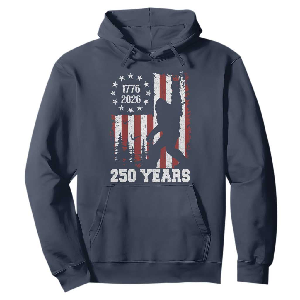 Vintage Bigfoot USA 250th Anniversary Hoodie 250 Years Of Freedom US Flag Independence Day 4th July Patriotic
