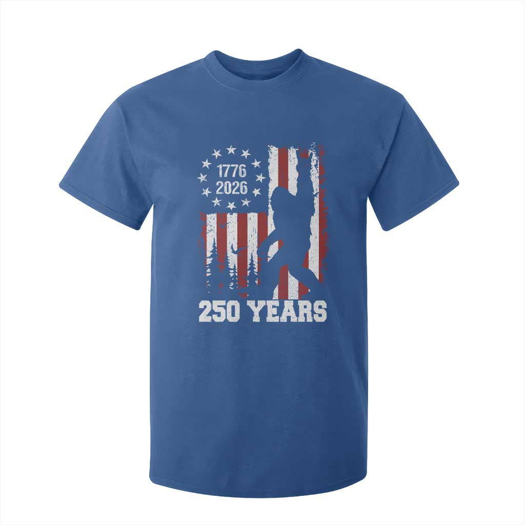Vintage Bigfoot USA 250th Anniversary T Shirt For Kid 250 Years Of Freedom US Flag Independence Day 4th July Patriotic