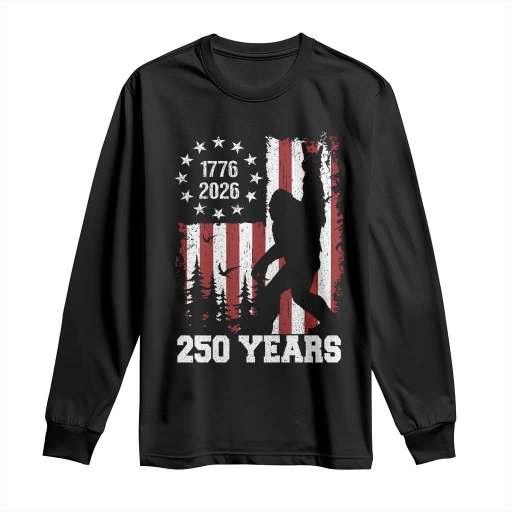 Vintage Bigfoot USA 250th Anniversary Long Sleeve Shirt 250 Years Of Freedom US Flag Independence Day 4th July Patriotic