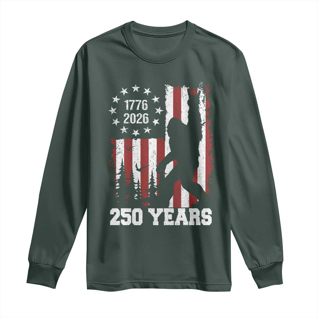 Vintage Bigfoot USA 250th Anniversary Long Sleeve Shirt 250 Years Of Freedom US Flag Independence Day 4th July Patriotic