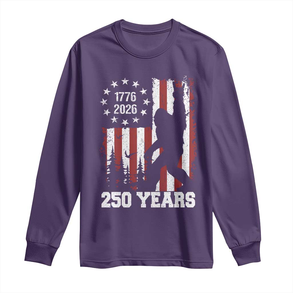 Vintage Bigfoot USA 250th Anniversary Long Sleeve Shirt 250 Years Of Freedom US Flag Independence Day 4th July Patriotic