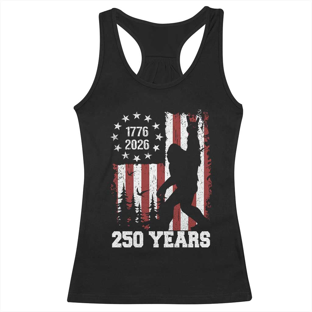 Vintage Bigfoot USA 250th Anniversary Racerback Tank Top 250 Years Of Freedom US Flag Independence Day 4th July Patriotic
