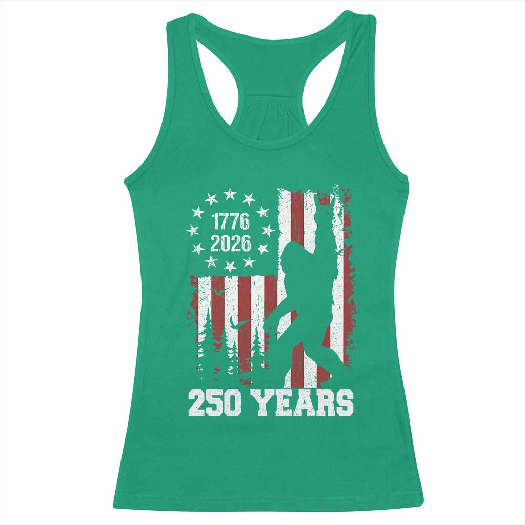 Vintage Bigfoot USA 250th Anniversary Racerback Tank Top 250 Years Of Freedom US Flag Independence Day 4th July Patriotic