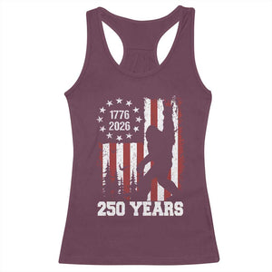 Vintage Bigfoot USA 250th Anniversary Racerback Tank Top 250 Years Of Freedom US Flag Independence Day 4th July Patriotic