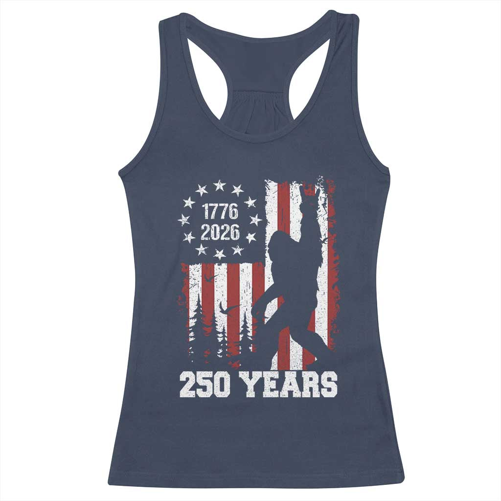 Vintage Bigfoot USA 250th Anniversary Racerback Tank Top 250 Years Of Freedom US Flag Independence Day 4th July Patriotic
