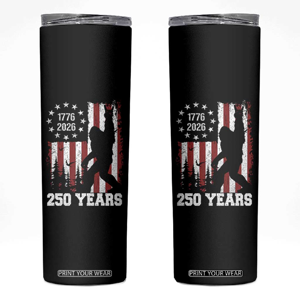 Vintage Bigfoot USA 250th Anniversary Skinny Tumbler 250 Years Of Freedom US Flag Independence Day 4th July Patriotic TS10 Black Print Your Wear