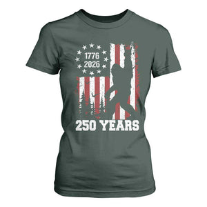 Vintage Bigfoot USA 250th Anniversary T Shirt For Women 250 Years Of Freedom US Flag Independence Day 4th July Patriotic TS10 Dark Forest Green Print Your Wear