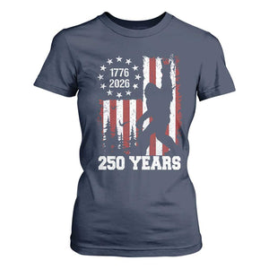Vintage Bigfoot USA 250th Anniversary T Shirt For Women 250 Years Of Freedom US Flag Independence Day 4th July Patriotic TS10 Navy Print Your Wear