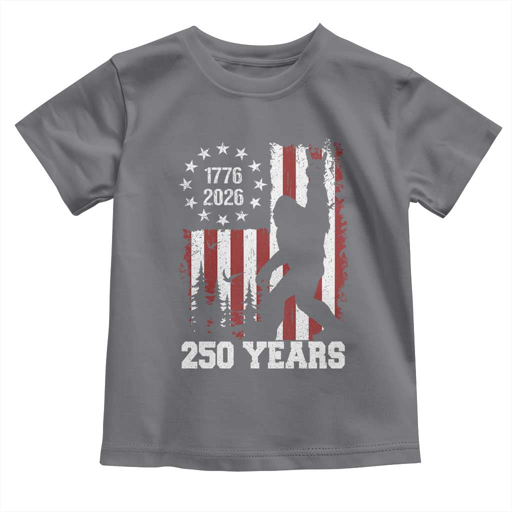 Vintage Bigfoot USA 250th Anniversary Toddler T Shirt 250 Years Of Freedom US Flag Independence Day 4th July Patriotic TS10 Charcoal Print Your Wear