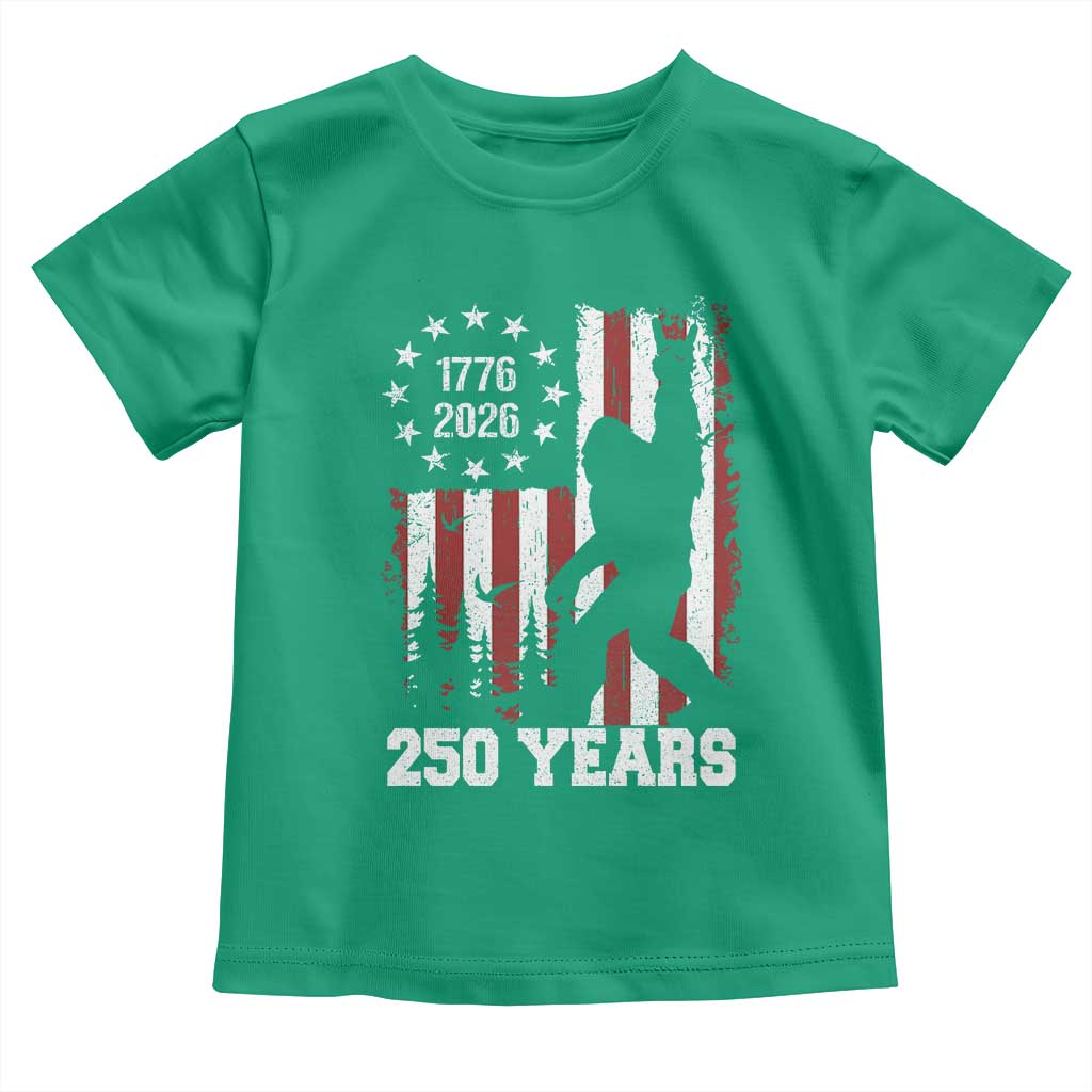 Vintage Bigfoot USA 250th Anniversary Toddler T Shirt 250 Years Of Freedom US Flag Independence Day 4th July Patriotic TS10 Irish Green Print Your Wear