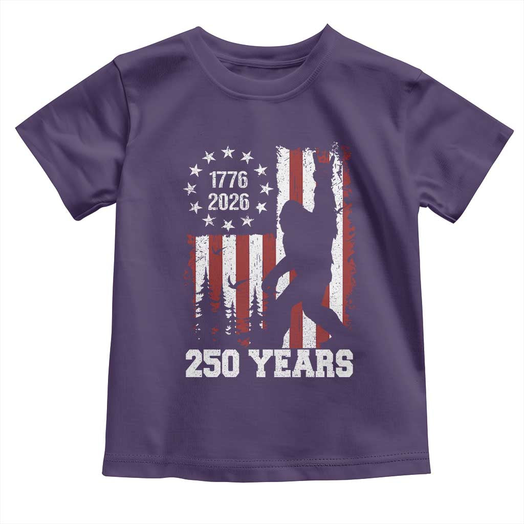 Vintage Bigfoot USA 250th Anniversary Toddler T Shirt 250 Years Of Freedom US Flag Independence Day 4th July Patriotic TS10 Purple Print Your Wear