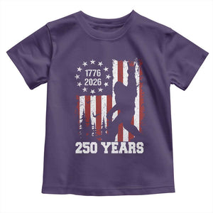 Vintage Bigfoot USA 250th Anniversary Toddler T Shirt 250 Years Of Freedom US Flag Independence Day 4th July Patriotic TS10 Purple Print Your Wear