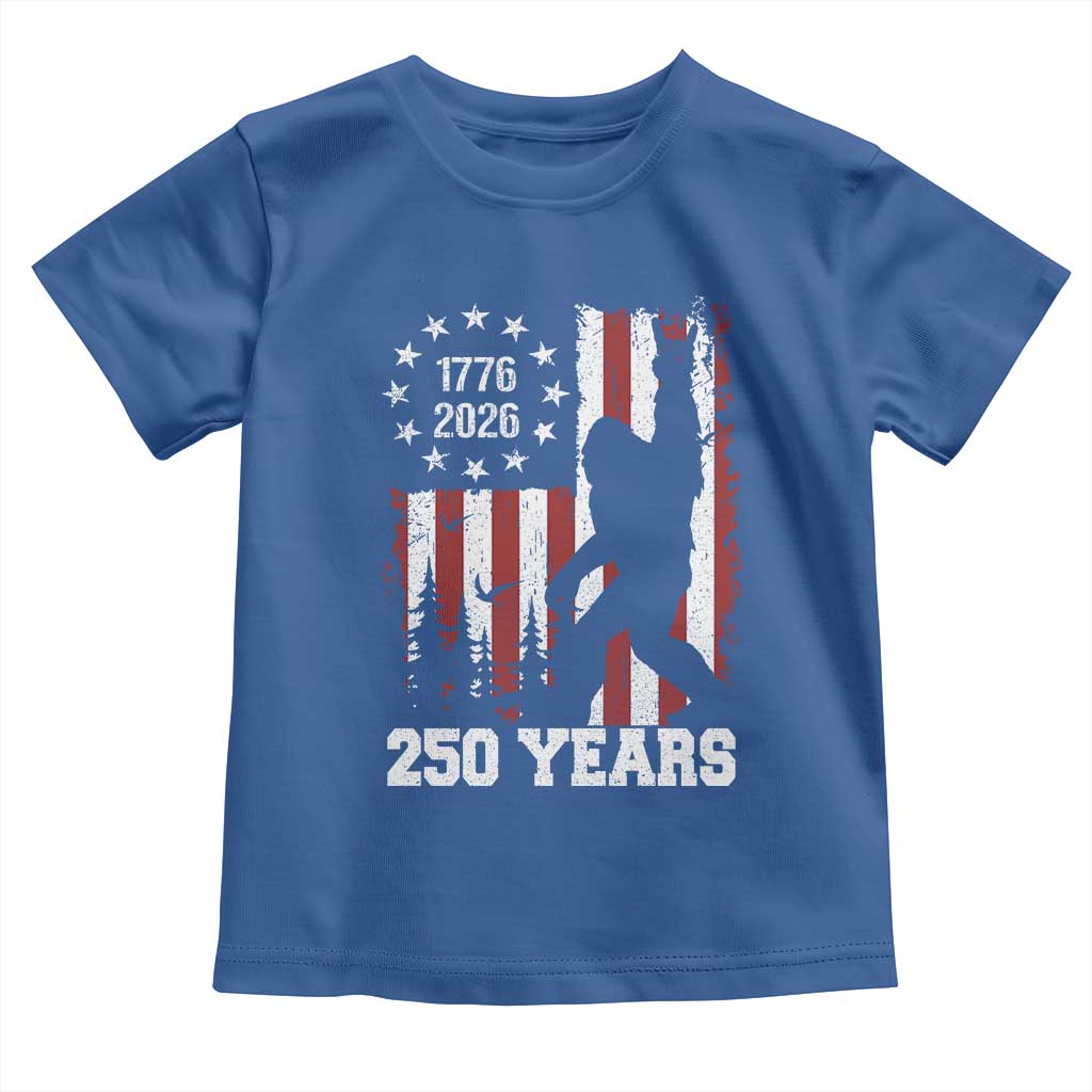 Vintage Bigfoot USA 250th Anniversary Toddler T Shirt 250 Years Of Freedom US Flag Independence Day 4th July Patriotic TS10 Royal Blue Print Your Wear
