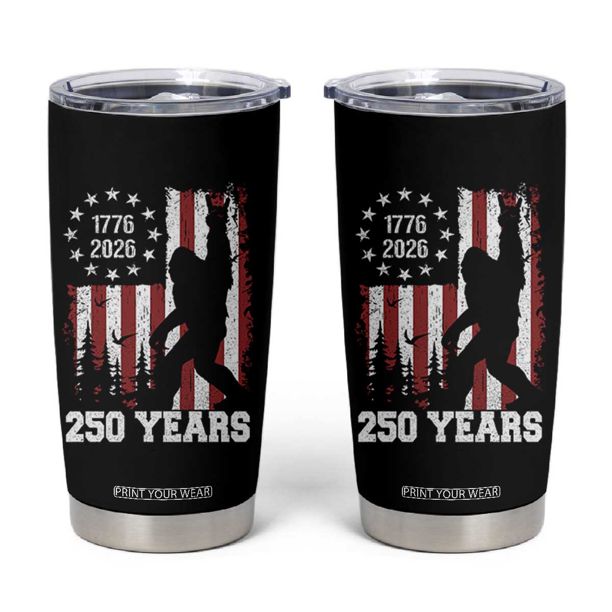 Vintage Bigfoot USA 250th Anniversary Tumbler Cup 250 Years Of Freedom US Flag Independence Day 4th July Patriotic