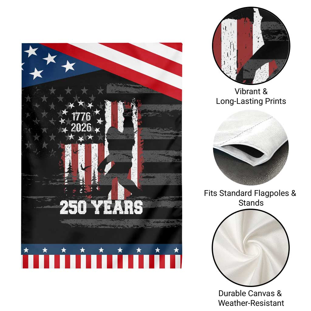 Vintage Bigfoot USA 250th Anniversary Patriotic Garden Flag 250 Years Of Freedom US Flag Independence Day 4th July