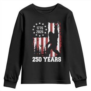 Vintage Bigfoot USA 250th Anniversary Youth Sweatshirt 250 Years Of Freedom US Flag Independence Day 4th July Patriotic