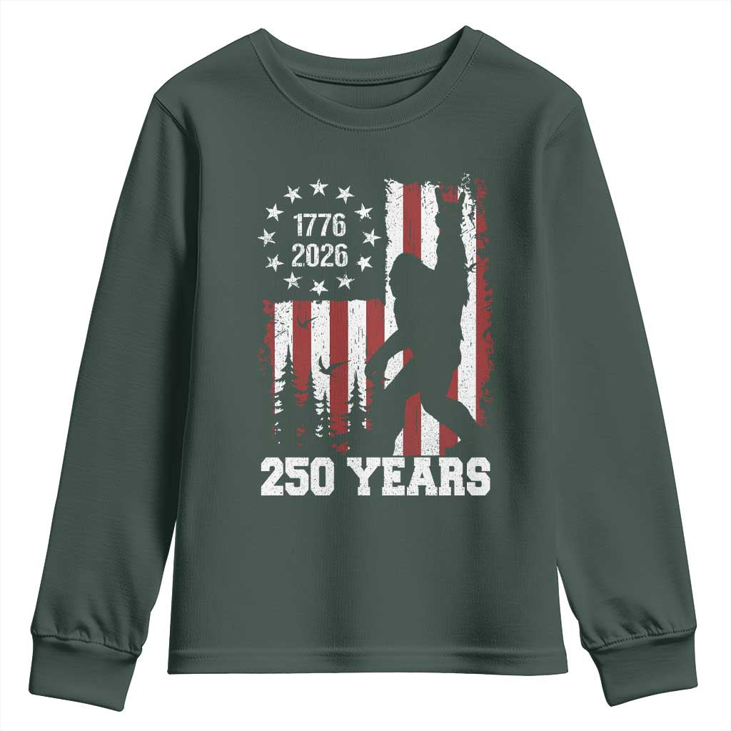 Vintage Bigfoot USA 250th Anniversary Youth Sweatshirt 250 Years Of Freedom US Flag Independence Day 4th July Patriotic