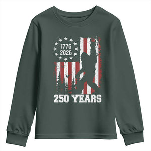 Vintage Bigfoot USA 250th Anniversary Youth Sweatshirt 250 Years Of Freedom US Flag Independence Day 4th July Patriotic