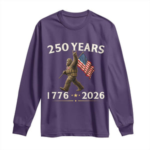 Bigfoot USA 250th Anniversary Long Sleeve Shirt Sasquatch 250 Years Vintage American Flag Patriotic 4th of July