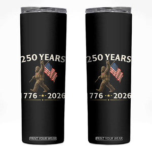 Bigfoot USA 250th Anniversary Skinny Tumbler Sasquatch 250 Years Vintage American Flag Patriotic 4th of July