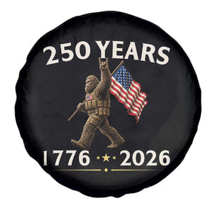 Bigfoot USA 250th Anniversary Spare Tire Cover Sasquatch 250 Years Vintage American Flag Patriotic 4th of July