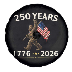 Bigfoot USA 250th Anniversary Spare Tire Cover Sasquatch 250 Years Vintage American Flag Patriotic 4th of July