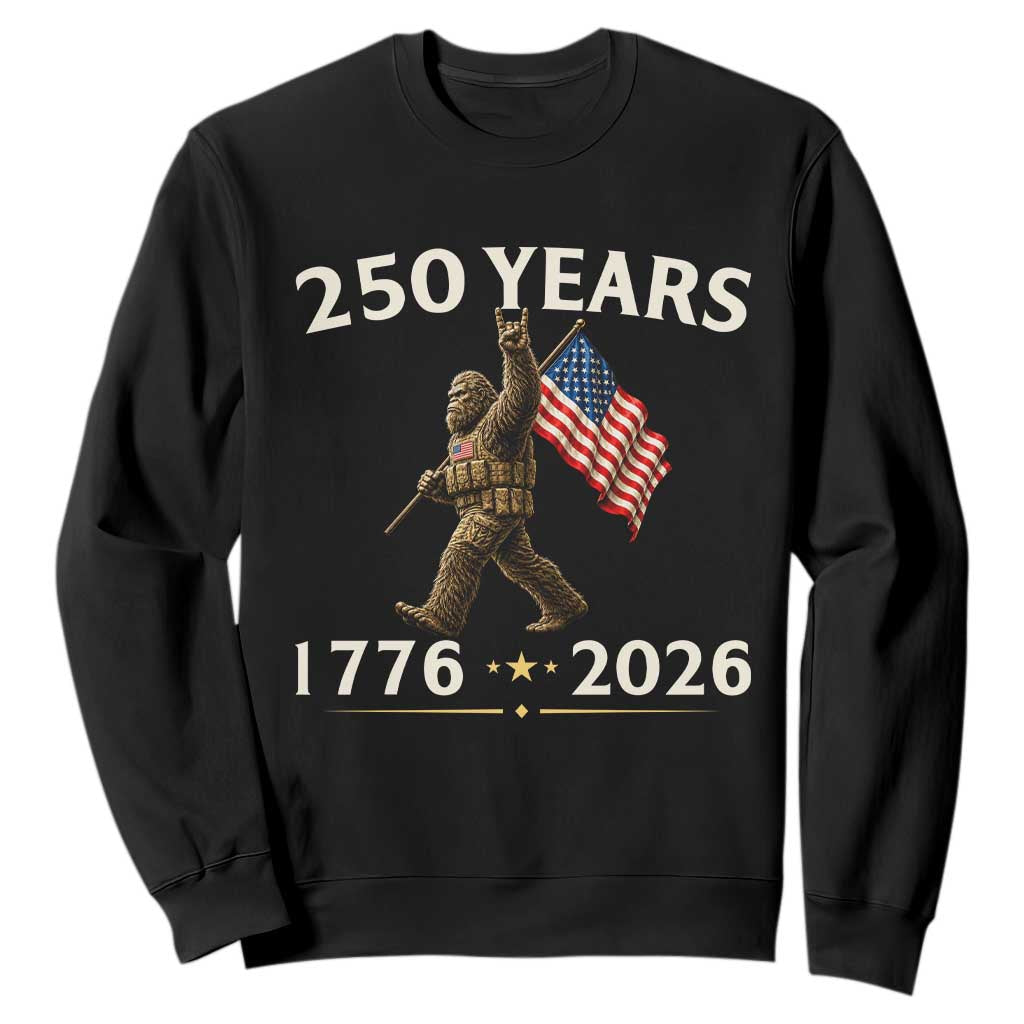 Bigfoot USA 250th Anniversary Sweatshirt Sasquatch 250 Years Vintage American Flag Patriotic 4th of July
