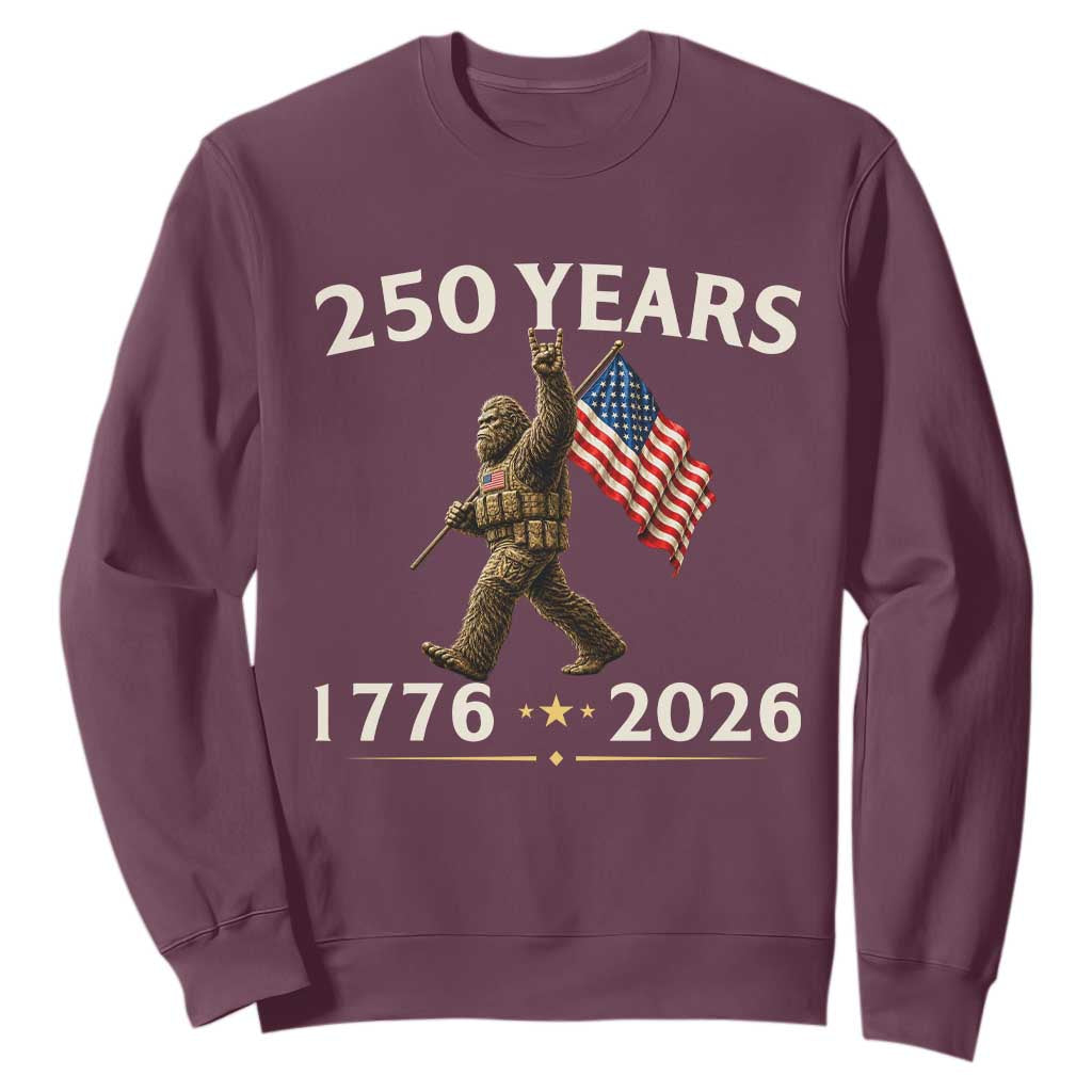 Bigfoot USA 250th Anniversary Sweatshirt Sasquatch 250 Years Vintage American Flag Patriotic 4th of July