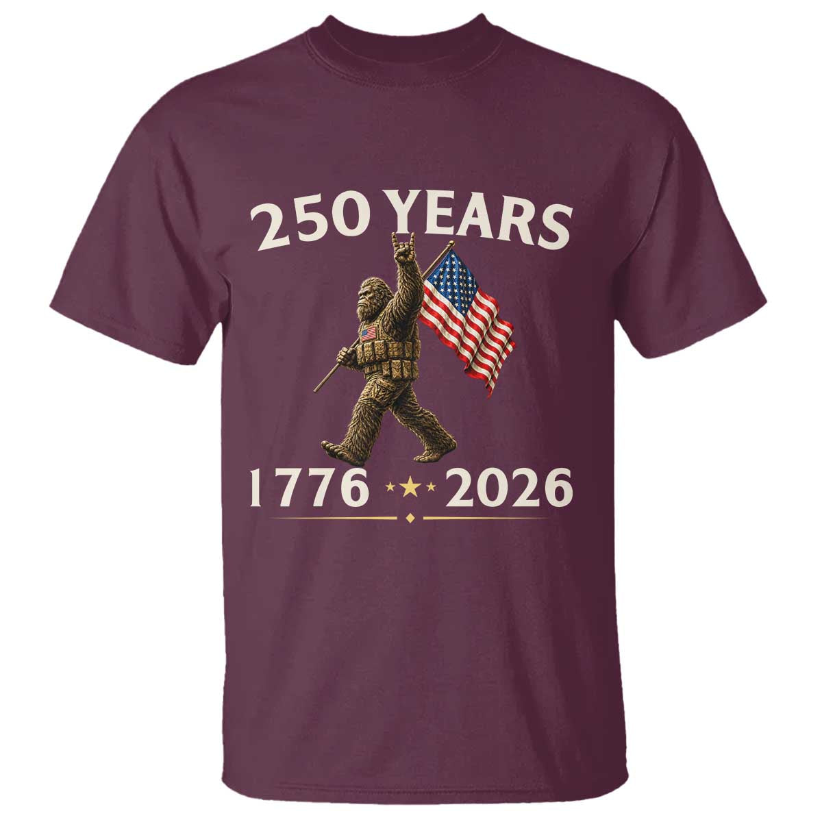 Bigfoot USA 250th Anniversary T Shirt Sasquatch 250 Years Vintage American Flag Patriotic 4th of July