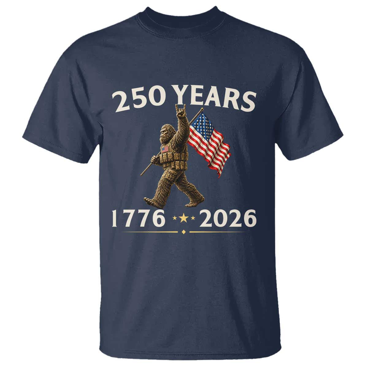 Bigfoot USA 250th Anniversary T Shirt Sasquatch 250 Years Vintage American Flag Patriotic 4th of July