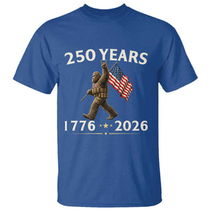 Bigfoot USA 250th Anniversary T Shirt Sasquatch 250 Years Vintage American Flag Patriotic 4th of July