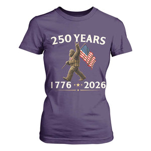 Bigfoot USA 250th Anniversary T Shirt For Women Sasquatch 250 Years Vintage American Flag Patriotic 4th of July