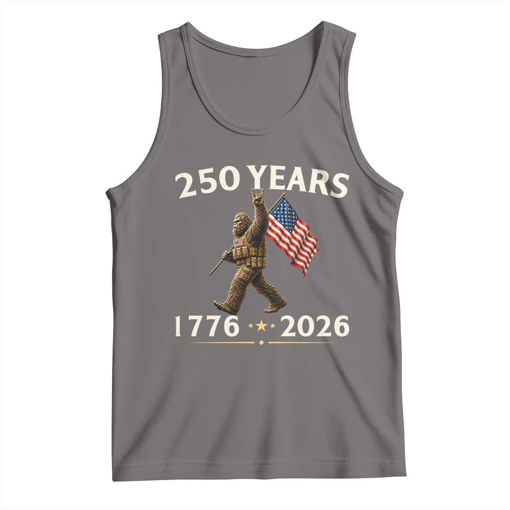 Bigfoot USA 250th Anniversary Tank Top Sasquatch 250 Years Vintage American Flag Patriotic 4th of July