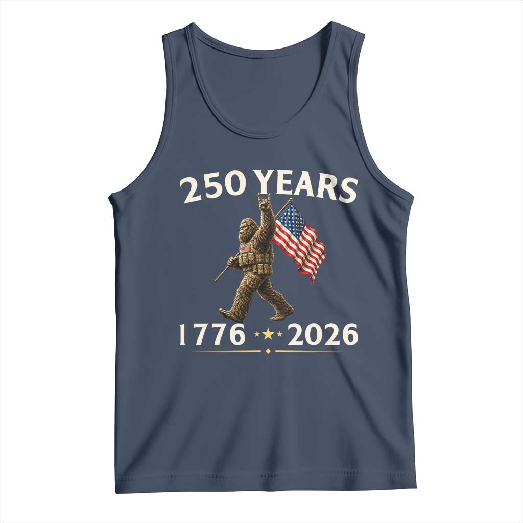 Bigfoot USA 250th Anniversary Tank Top Sasquatch 250 Years Vintage American Flag Patriotic 4th of July