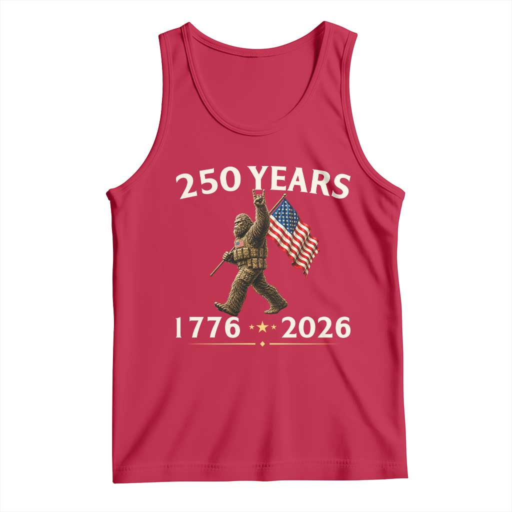 Bigfoot USA 250th Anniversary Tank Top Sasquatch 250 Years Vintage American Flag Patriotic 4th of July