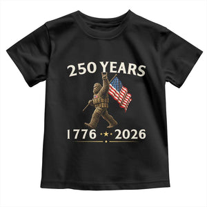 Bigfoot USA 250th Anniversary Toddler T Shirt Sasquatch 250 Years Vintage American Flag Patriotic 4th of July